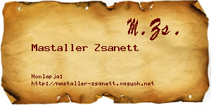 Mastaller Zsanett névjegykártya